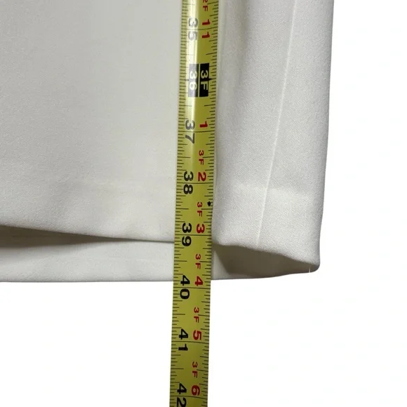 NWT Calvin Klein Bishop Puff Sleeve V-Neck Scuba-Crepe Sheath Dress 10 Ivory - Picture 8 of 14